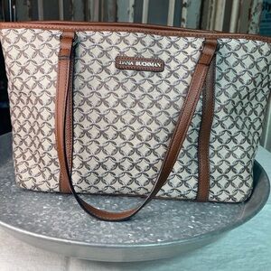 Dana Buchman Patterned Brown and Cream Tote